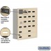 Salsbury Cell Phone Storage Locker - with Front Access Panel - 6 Door High Unit (8 Inch Deep Compartments) - 16 A Doors (15 usable) and 4 B Doors - Sandstone - Recessed Mounted - Resettable Combination Locks  19168-20SRC
